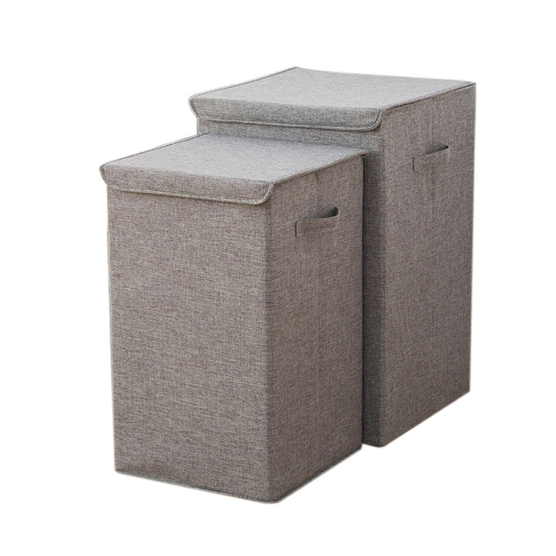 Fabric Laundry Hamper with Handles, Large (63cm x 40cm x 40cm), Grey