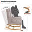 Chaise berçante de 27,5 po de largeur avec pieds en bois massif et coussin lombaire ergonomique-1722160029