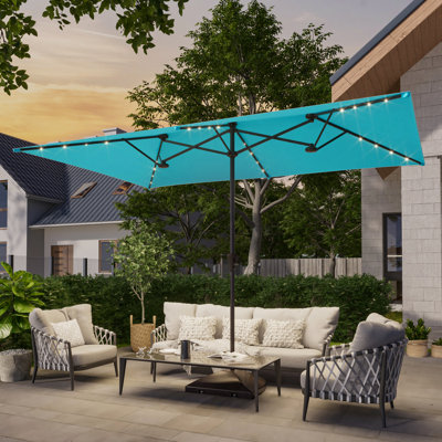 Parasol de terrasse à double face 11x7Ft
