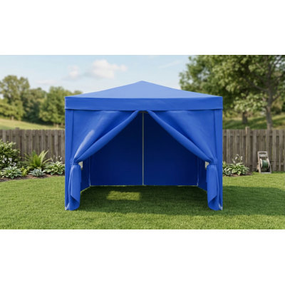 Auvent pliant portable mesurant 10 x 10 pieds, comprenant 4 parois latérales amovibles, offrant une protection solaire UPF 50+, convenant aux fêtes, aux sorties à la plage, au camping, aux mariages, avec sacs de poids et sac de transport