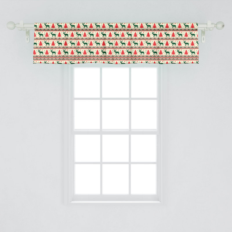 Cantonnière Ambesonne Nordic Pack de 2 Pixel Art Noël 50935, L 54 po x L 12 po