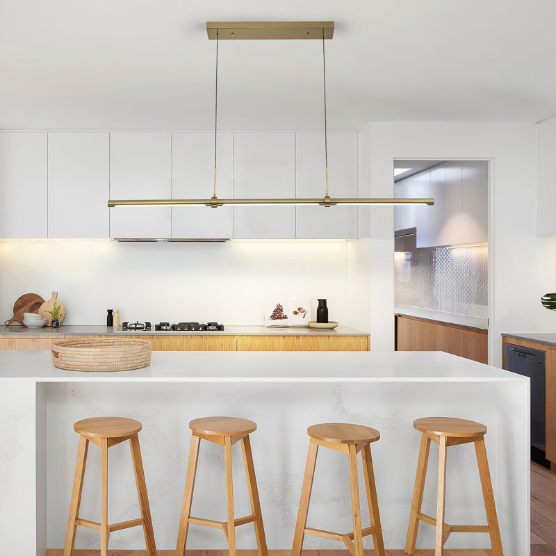 Ailah 3 - Light LED Kitchen Island Pendant, Gold