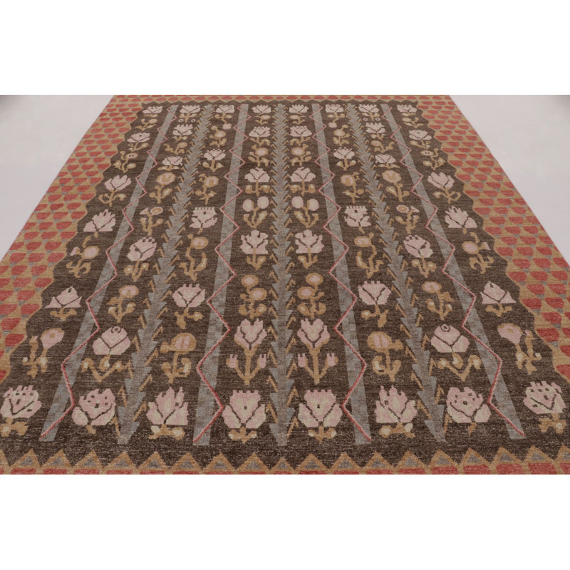 Rug & Kilim’S Distressed Rug With Turkish-Inspired Floral Columns