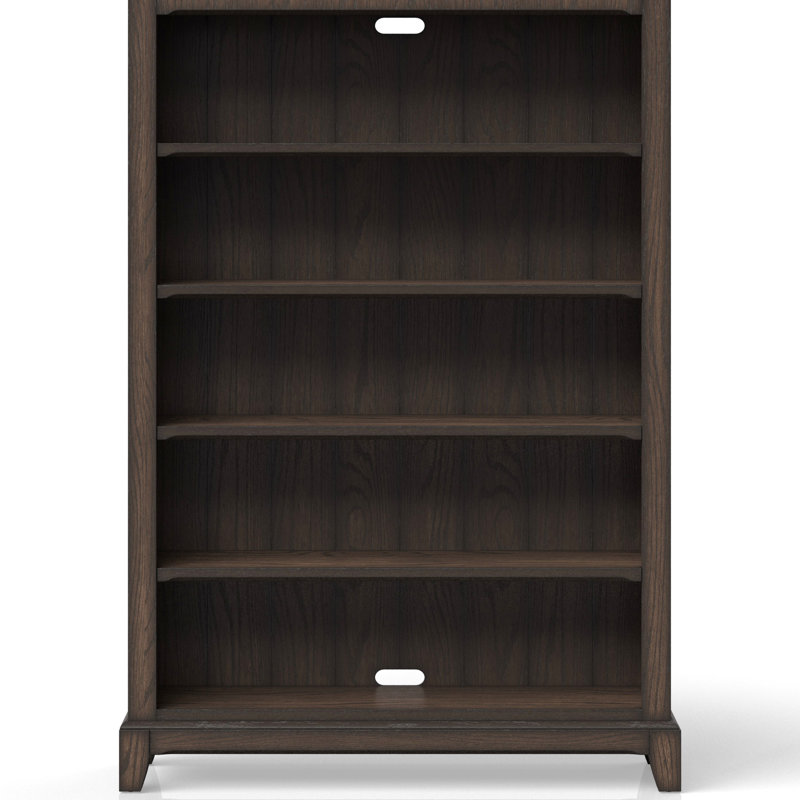 Bibliothèque en bois massif + chocolat - 6 pieds, pour la décoration de bureau à domicile, 72 po x 49 po 13,5 po, pied de conception traditionnelle 129 lb