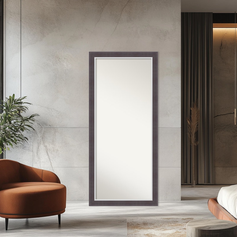 Miroir de plancher incliné Ellie, Brun ; Argenté