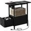 Table de bout avec station de charge, table d'appoint étroite avec tiroir et ports USB et prises de courant, table de chevet pour tables de chevet pour petits espaces, chambre à coucher, salon, noir