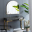 Miroir décoratif arqué 33 "x 31" avec cadre en fer doré, mur pour salle de bain, chambre à coucher, vestibule, manteau de cheminée, miroir