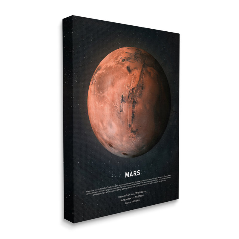 Mars, planète rouge, infographie, faits astrologiques, «Outer Space» par Design Fabrikken - impression, H 20 po x l 16 po