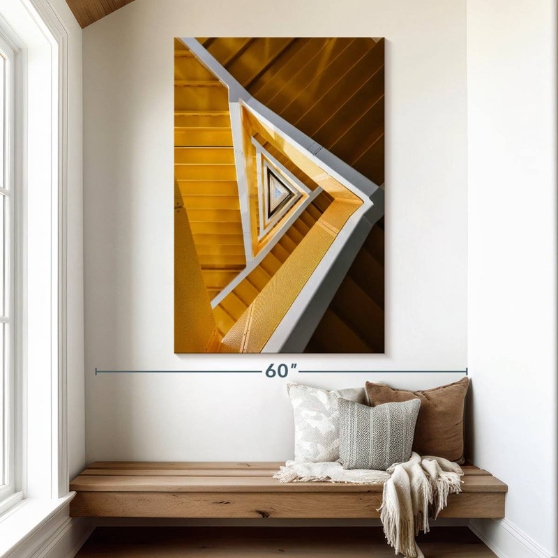 Lilie Yellow Triangular Staircase, 51" H x 34" W