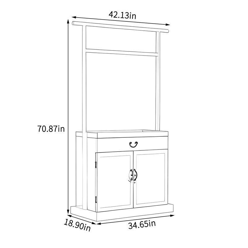 Portemanteau traditionnel durable, Noyer foncé