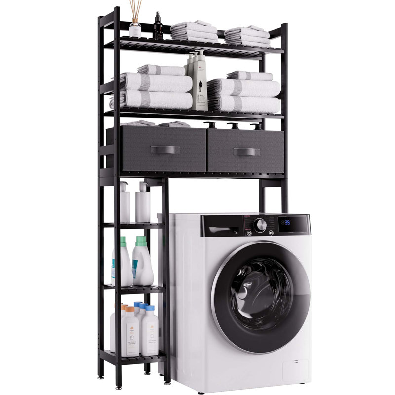 Aadhith Bamboo Over The Toilet Storage, Black