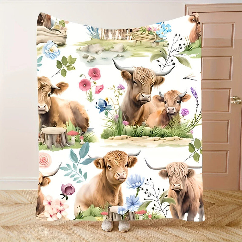 Jeté en flanelle Highland Clever & Wildflowers, L 40 po x l 30 po