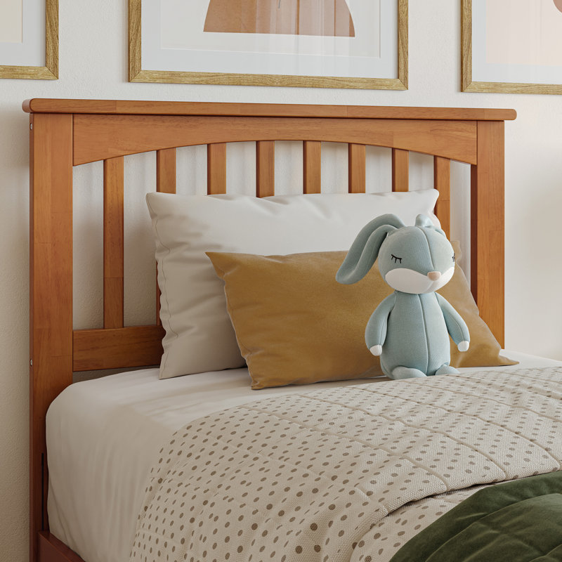 Mission Low Profile Solid Wood Platform Bed, Twin, Light Toffee
