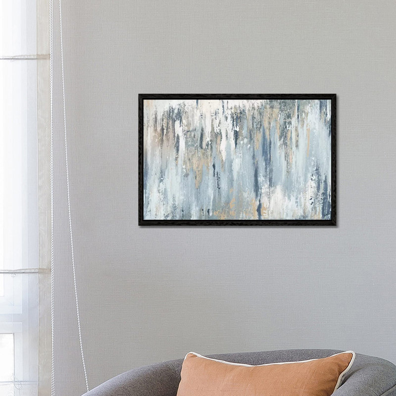 Blue Illusion by Patricia Pinto - Floater Frame Gallery-Wrapped Canvas Giclée on Canvas, 45.72 cm H x 66.04 cm W, Black
