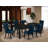 7 Piece Dining Set Consists of a Rectangle Kitchen Table with Butterfly Leaf and 6 Polyester Fabric Upholstered Chairs, Black-2022111267-2058985271