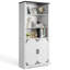 Vitrine blanche H 70,86 po H avec 3 couches 2 portes