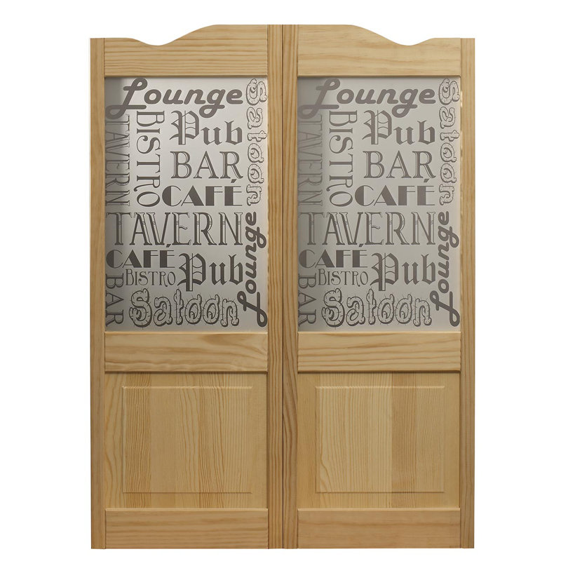 Porte de café en verre Pinecroft, 30 po x 42 po, Brut