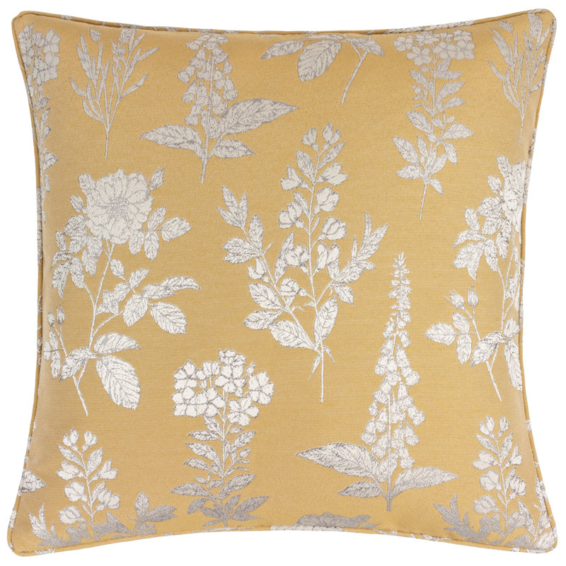 Sophia Floral Square Cushion Cover, Gold