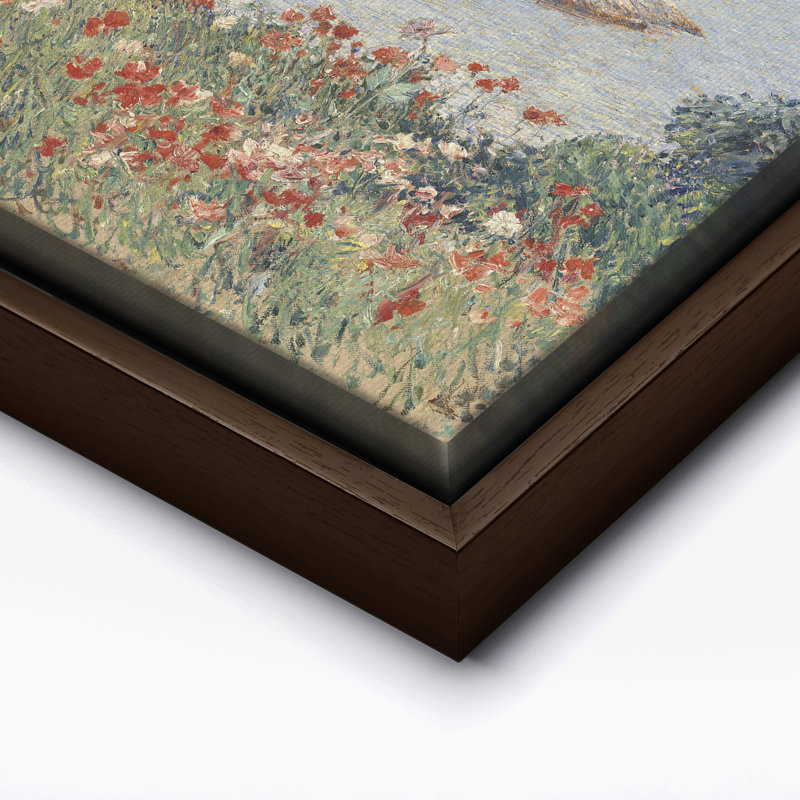 Coquelicots, peinture, Canevas, H 08 po x l 10 po, Encadrement brun