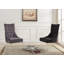 Chaise de salle à manger moderne et contemporaine capitonnée en velours gris avec pieds en acrylique