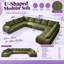 Upholstered 161.9 " Chenille U-Shaped Seating Component-909041937