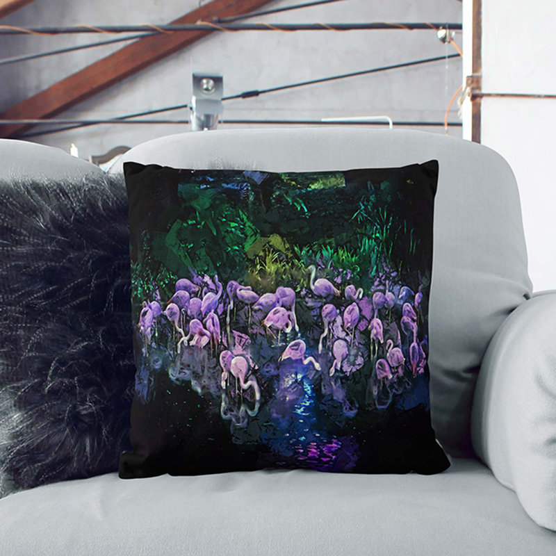 Square Throw Cushion, 55cm H x 55cm W x 20cm D, Black
