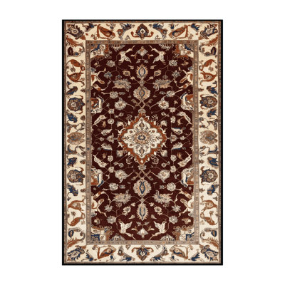 Machine Washable Persian Brown Area Rug