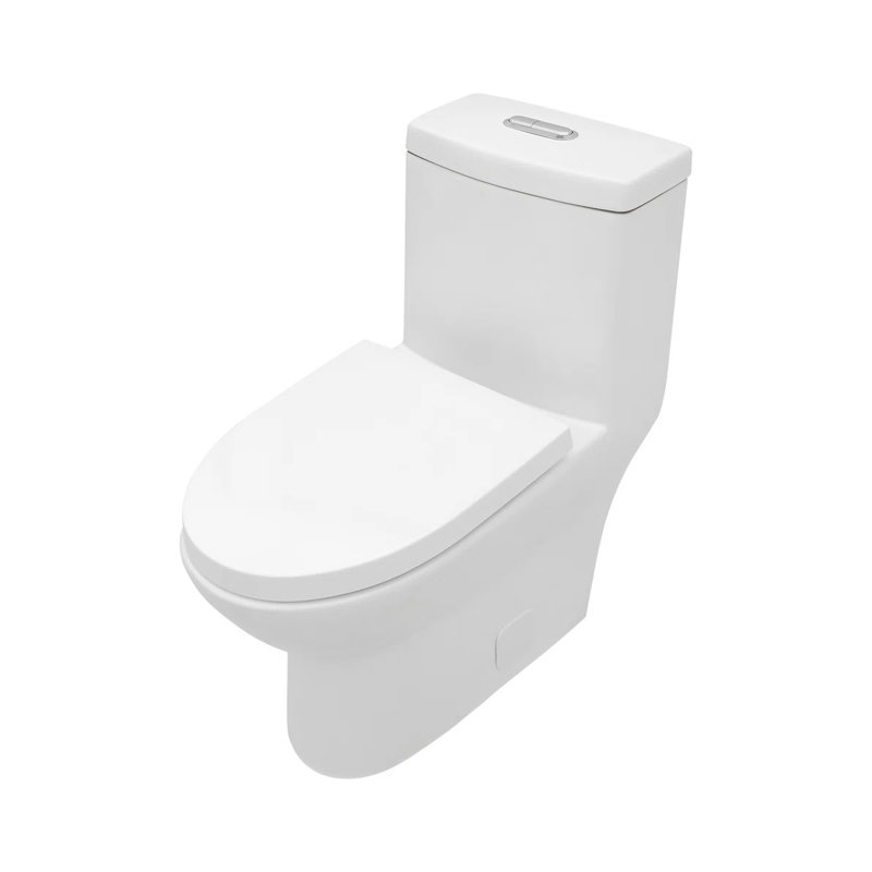 17 Inch 1.1/1.6 GPF Dual-Flush Skirted Elongated Design Ceramic One Piece Toilet