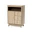 Natural Finish Wave-Patterned Manufactured Wood 3-Drawer 1-Door Bathroom Storage Cabinet
