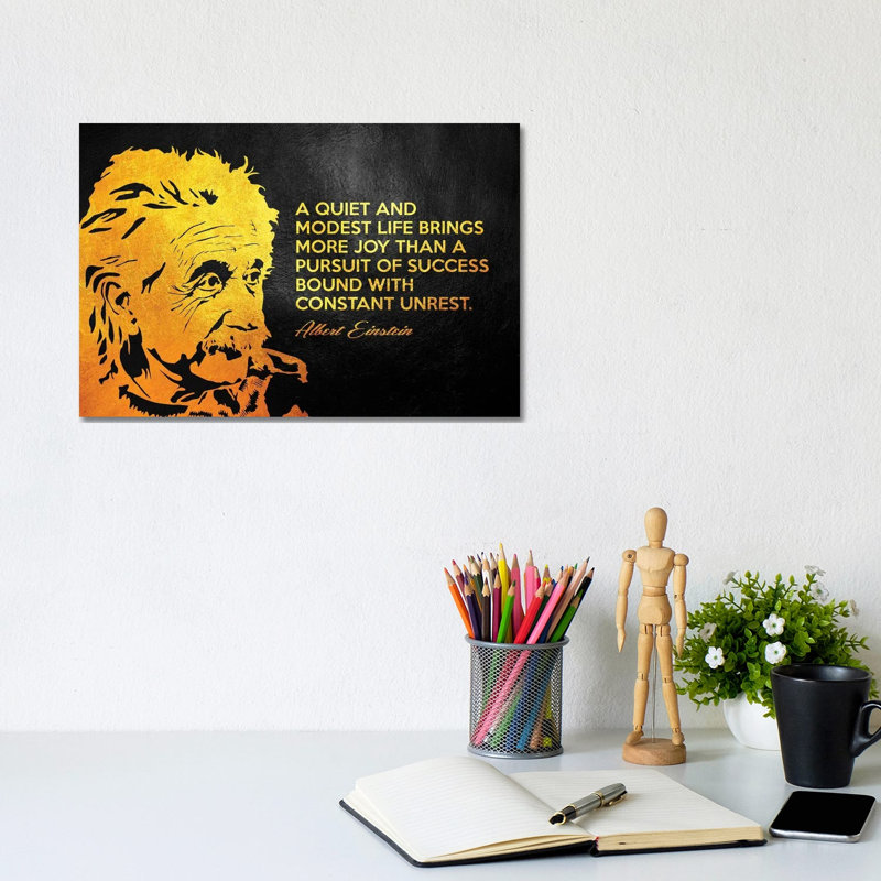 Albert Einstein Inspirational Quote by Adrian Baldovino - Wrapped Canvas Print, 20.32 cm H x 30.48 cm W
