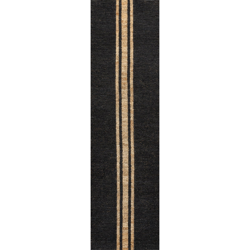 Tapis noir / naturel Amandus Rustic Farmhouse, Tapis de couloir 2 pi x 8 pi