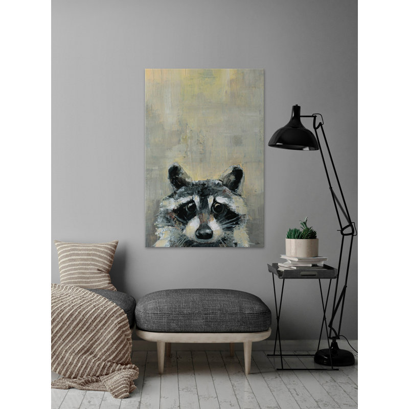 «Oh Raccoon», reproduction sur toile tendue, H 36 po x l 24 po x P 1,5 po