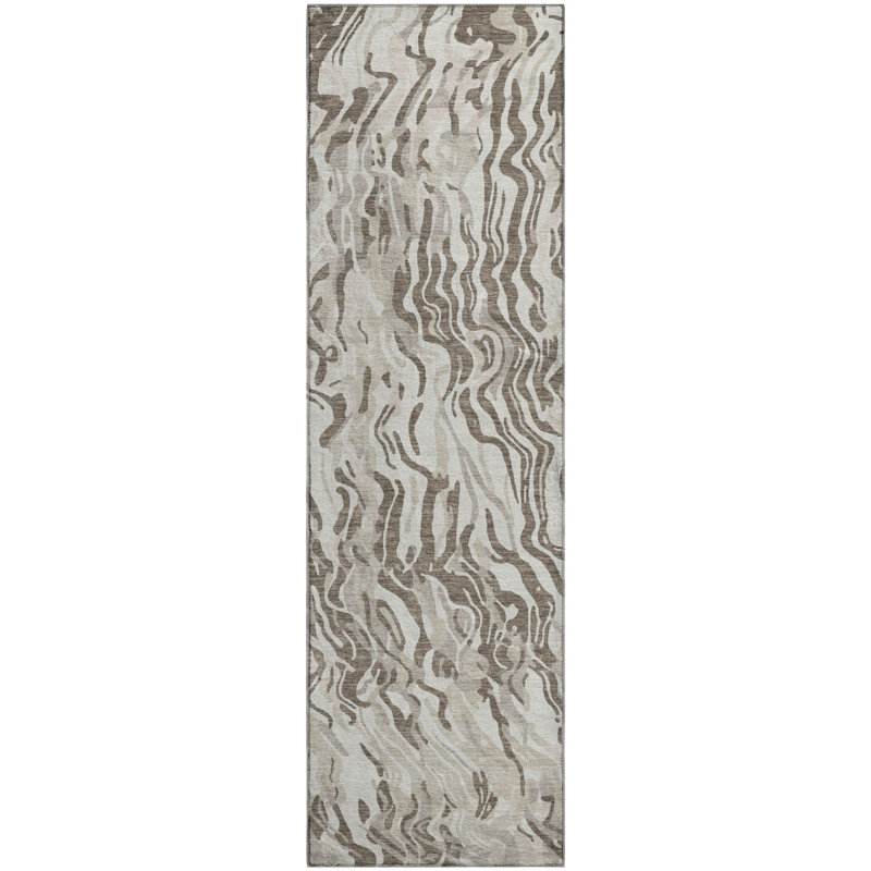 Premium Machine Washable Crumley AMF1038 Swirls Rug_AMF1038IV, Runner 2'3" x 7'6"