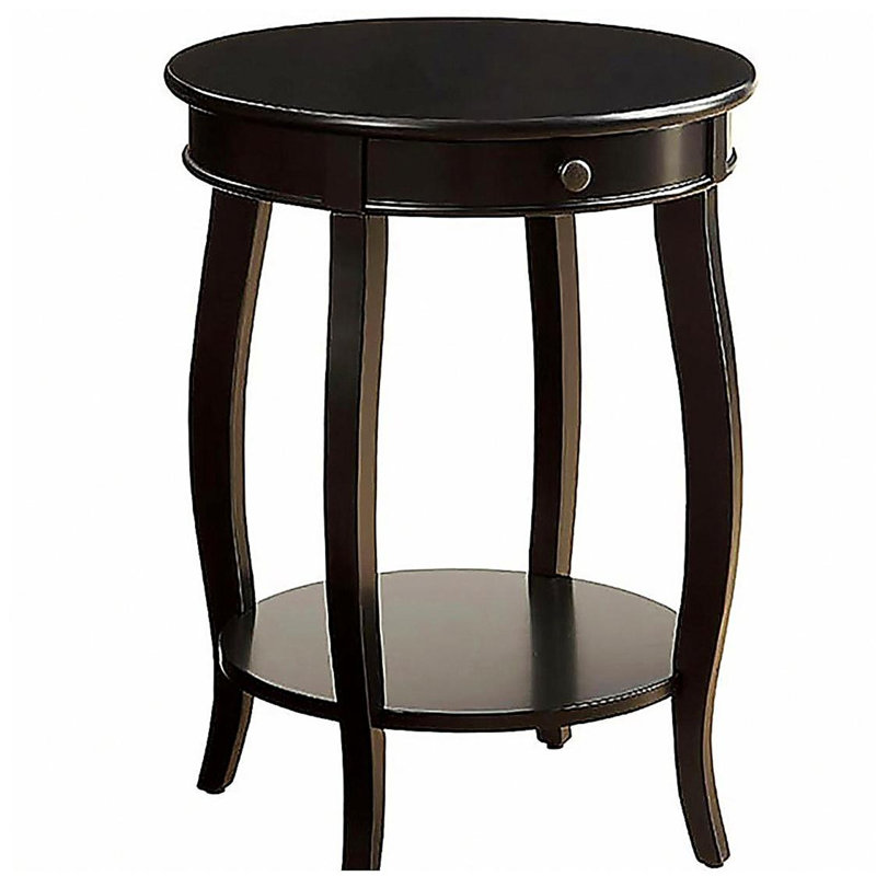 Black End Table with 1-Drawer
