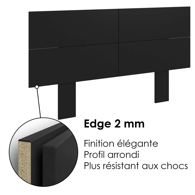 Gerace Panel Headboard, Black