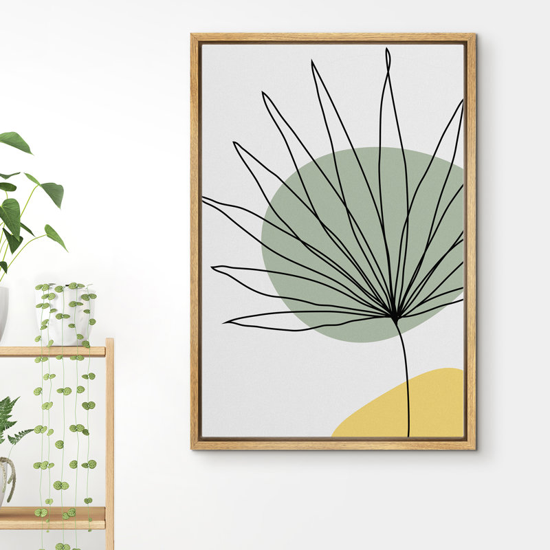 «Minimal Botanical Floater Frame», impression sur toile, Encadrement brun, H 24 po x l 16 po x P 1,5 po