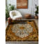 Tapis en coton à imprimé oriental jaune Girvin-2020616392