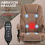 Fauteuil de massage avec repose-pieds, fauteuil de bureau de direction avec 6 points de vibration et chaleur, fauteuil d'ordinateur inclinable, fauteuil de bureau pivotant, hauteur réglable, brun-2032681343