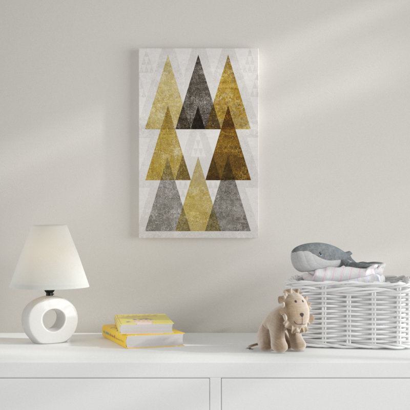 Art sur toile Guarani «Mod Triangles IV Gold», H 19 po x l 12 po x P 2 po