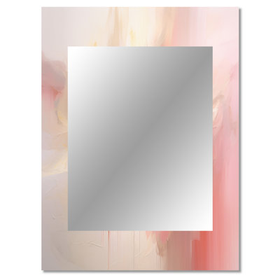 Dreamy Beauty In Gentle Vintage Pink Watercolor II - Abstract Shapes Decorative Wall Mirror, Pink Large Mirror, Printed Metal Art