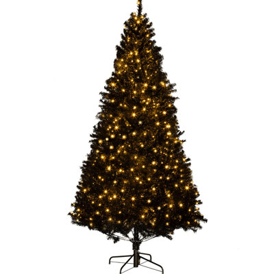 7.5-foot Tall Artificial Christmas Tree With 500 Warm , 1346 Tips, Black 7.5' White