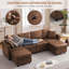 Ensemble de canapé modulaire en similicuir avec repose-pieds de rangement - 2 places + repose-pieds-130065508-130065504