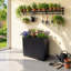 Boîte à fleurs en métal avec tablette amovible pour patio extérieur