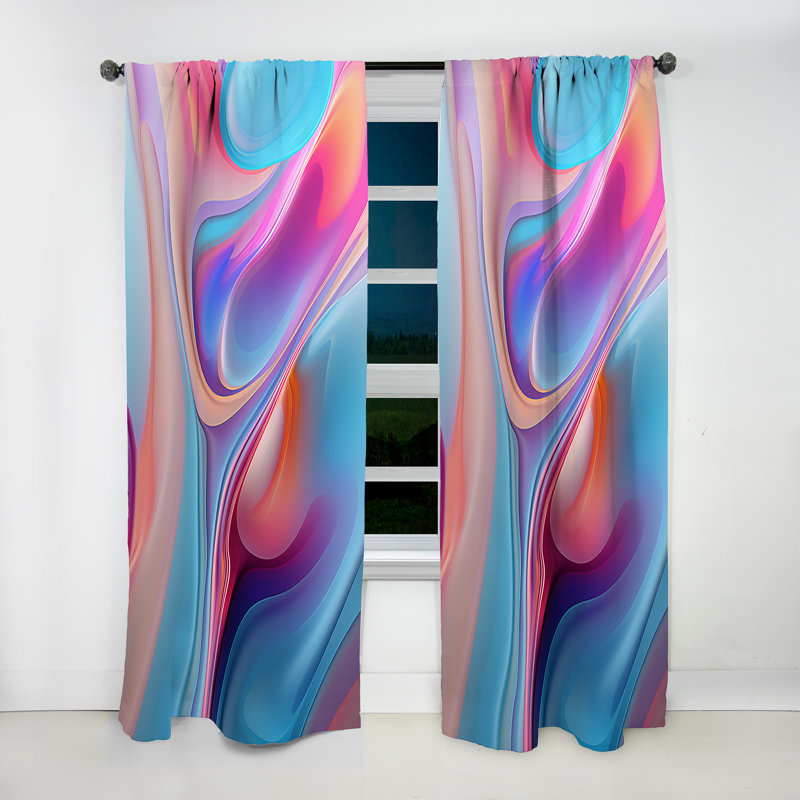 Daksh - Rideau obscurcissant en velours abstrait à formes modernes - 1 panneau, L 52 po x L 84 po