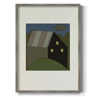 Mountain Houses V Framed Print - Solid Wood