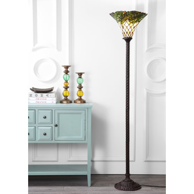 Oshea 71'' Brown Torchiere Floor Lamp