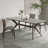 Nut-brown Rectangular Sintered Stone + Solid Wood Dining Table-124973181