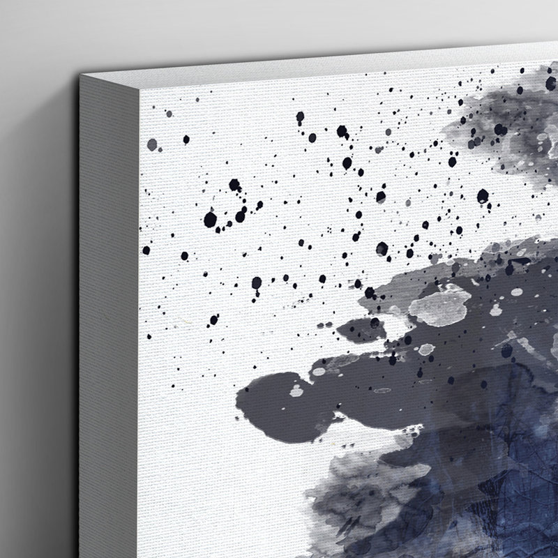 Blue Eyed Wolf in the Forest - Wall Art, 35cm H x 50cm W, Wrapped Canvas