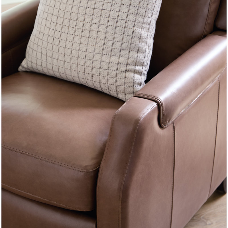 Leather Glider Recliner, Light Mocha