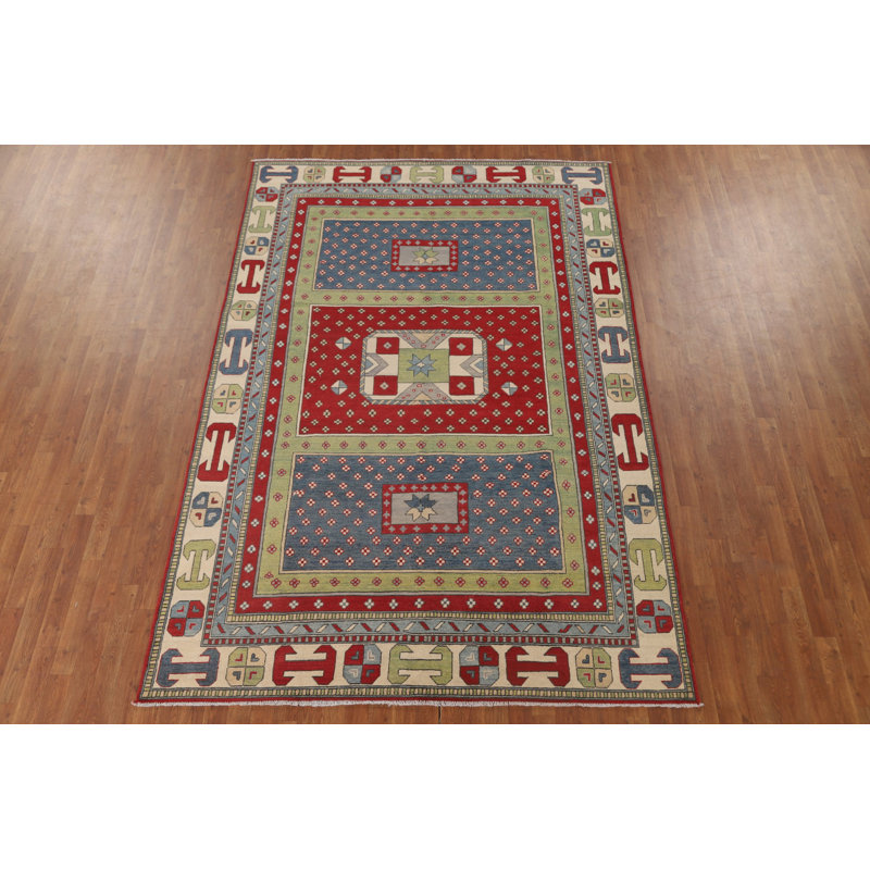 Geometric Kazak Oriental Area Rug